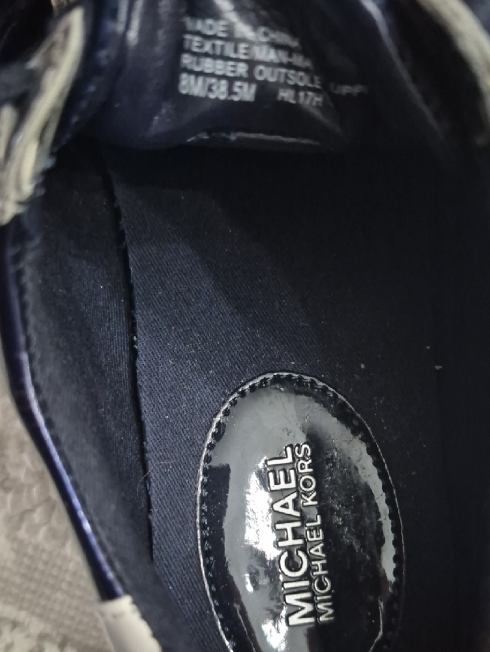 MICHAEL MICHAEL KORS Admiral Blue Velvet and Silver Accent Sneakers 8 - Picture 9 of 11